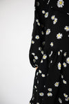 Flowy Dress Long - Daisy Black