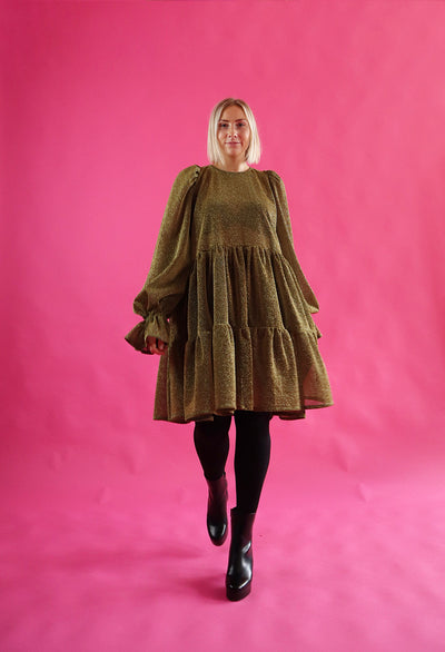 Dishy Dress - Glitter Musta/Kulta M/L