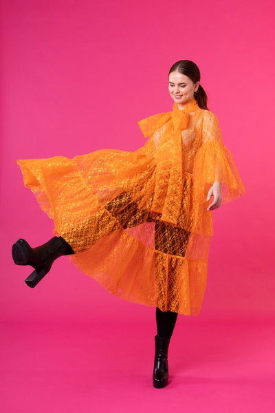 Lush Dress - Lace Orange