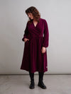 Velour Rib Dress - Burgundy