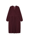 Velour Rib Dress - Burgundy