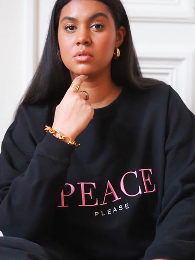 Peace Please Sweatshirt - Black