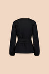 Soft Wrap Blouse - Black