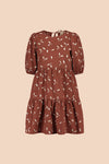 Tiered Mini Dress - Mahogany Wind