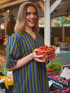 Stripy Seersucker Dress With Belt
