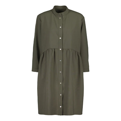 Wool Shirt Dress Sage