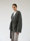 Wool Wrap Coat Grey