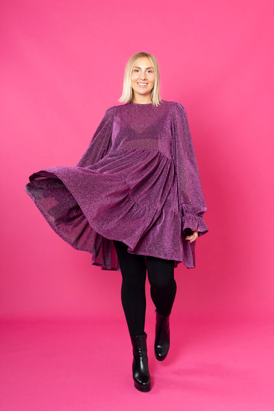 Dishy Dress - Glitter Violetti M/L