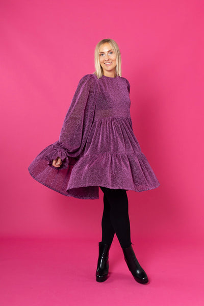 Dishy Dress - Glitter Violetti M/L