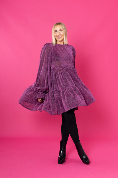 Dishy Dress - Glitter Violetti M/L