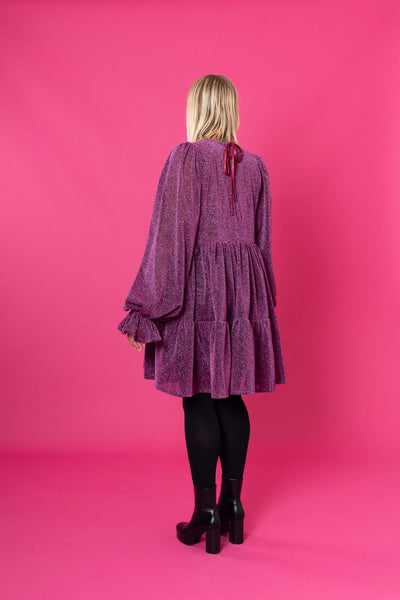 Dishy Dress - Glitter Violetti M/L