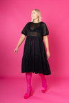 Lush Dress Puhvihihoilla - Glitter Musta M/L