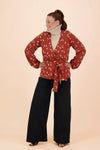 Soft Wrap Blouse - Mahogany Wind