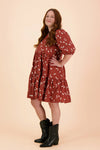 Tiered Mini Dress - Mahogany Wind