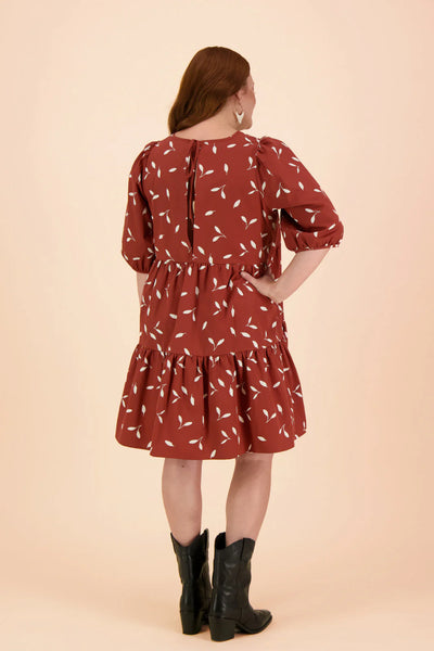 Tiered Mini Dress - Mahogany Wind