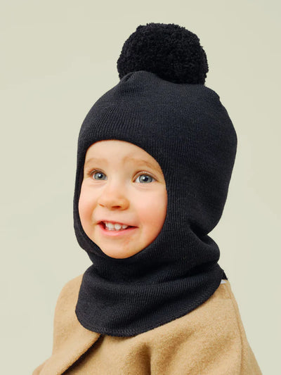 Balaclava with pompom - Black