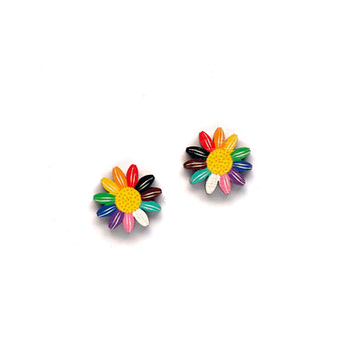 Daisy Mini Studs - Rainbow