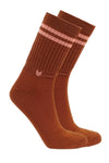 Vai-ko Crew Sock - Caramel Brown/Peach